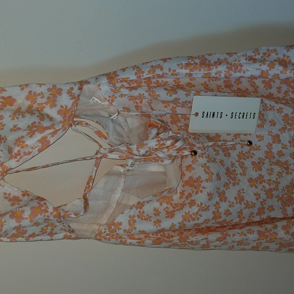 Saints + Secrets Women's Size US M Pink Floral Print Halter Dress New with Tags - Picture 3 of 14